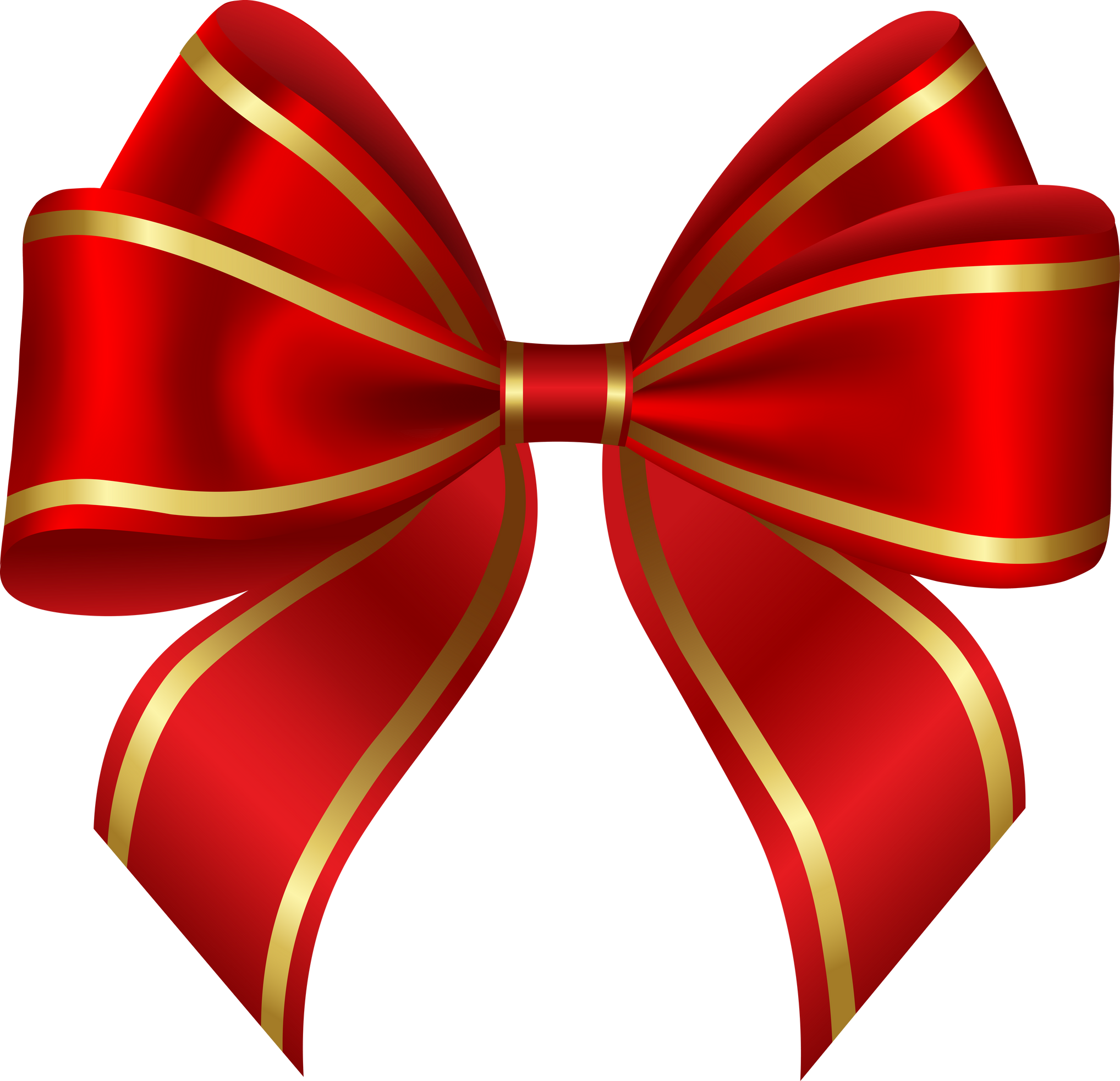 red bow with gold edging